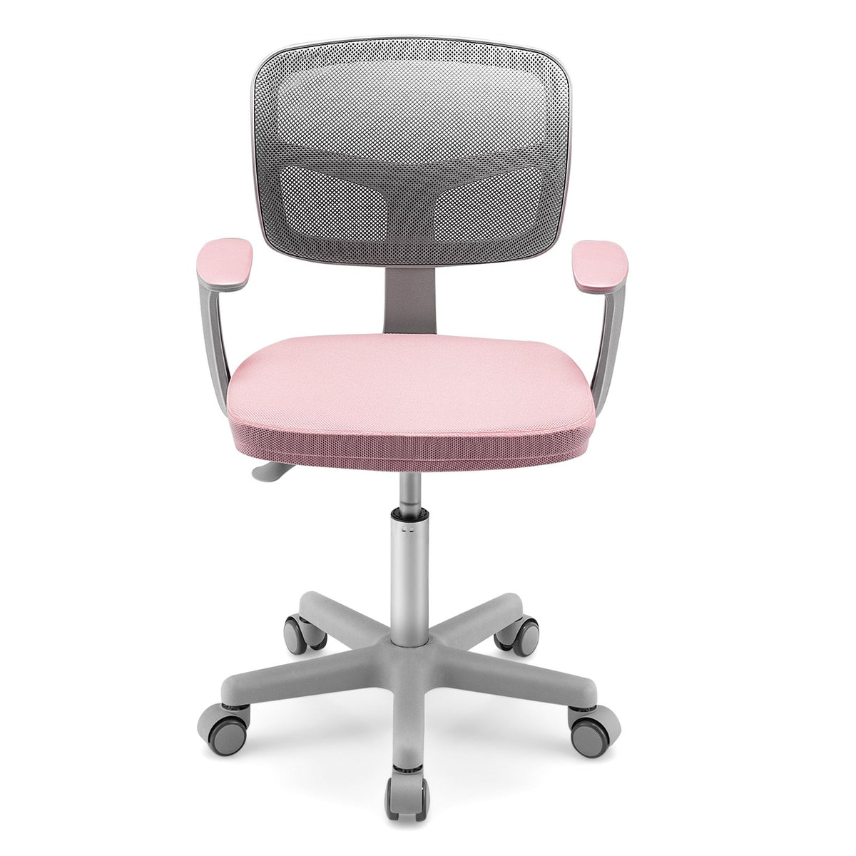 Adjustable Desk Chair with Auto Brake Casters for Kids-Pink view 4
