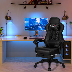 Adjustable Gaming Chair with Footrest for Home Office-Black view 2