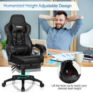Adjustable Gaming Chair with Footrest for Home Office-Black view 7