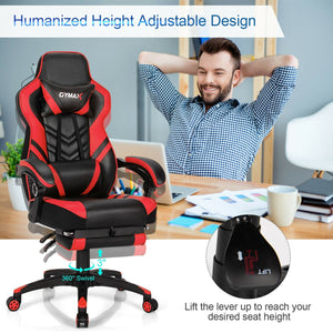 Adjustable Gaming Chair with Footrest for Home Office-Red view 7