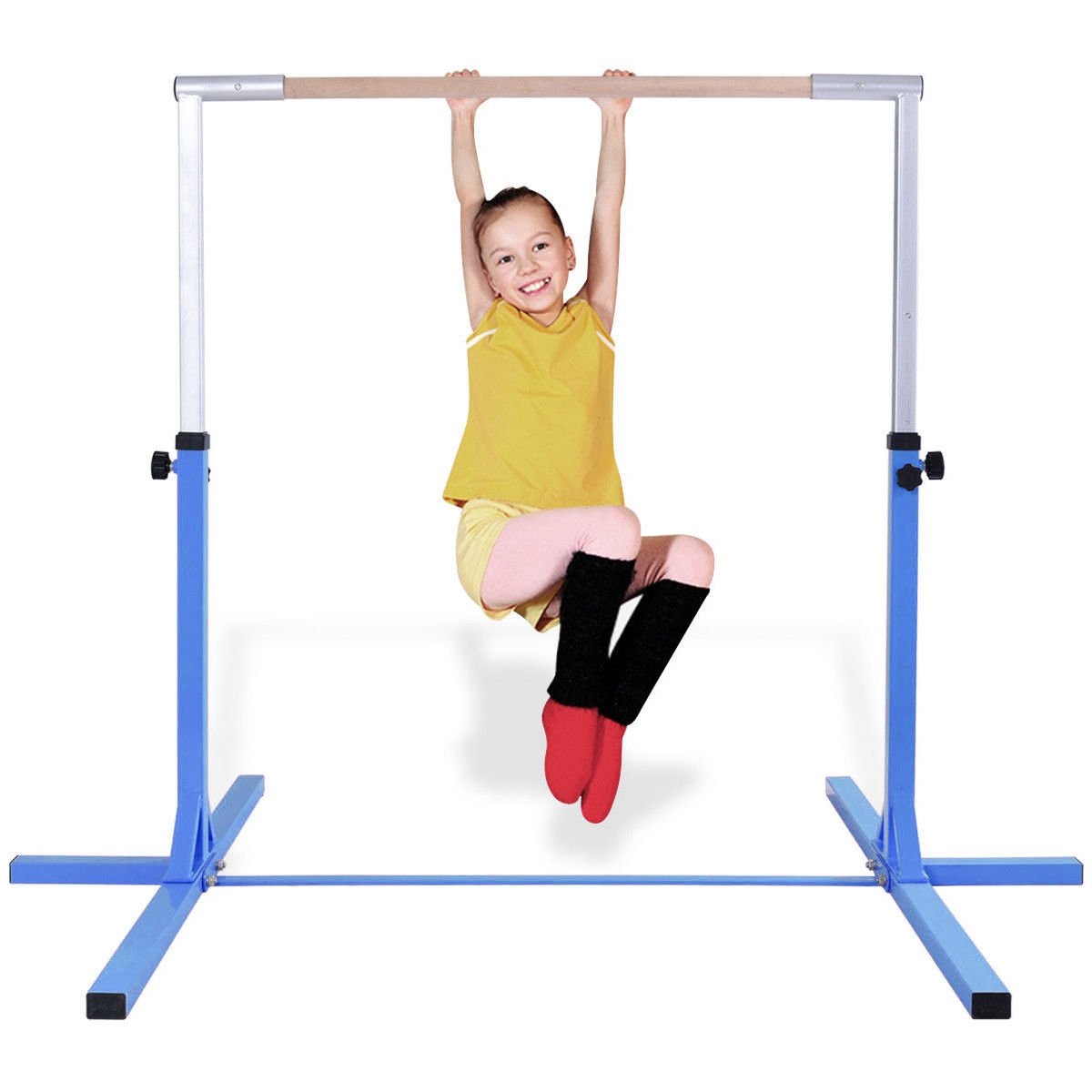 Adjustable Gymnastics Bar Horizontal Bar for Kids-Blue view 6