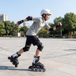 Adjustable Kids' Incline Skates 4 Sizes Adjustable Blade Roller-Black view 2