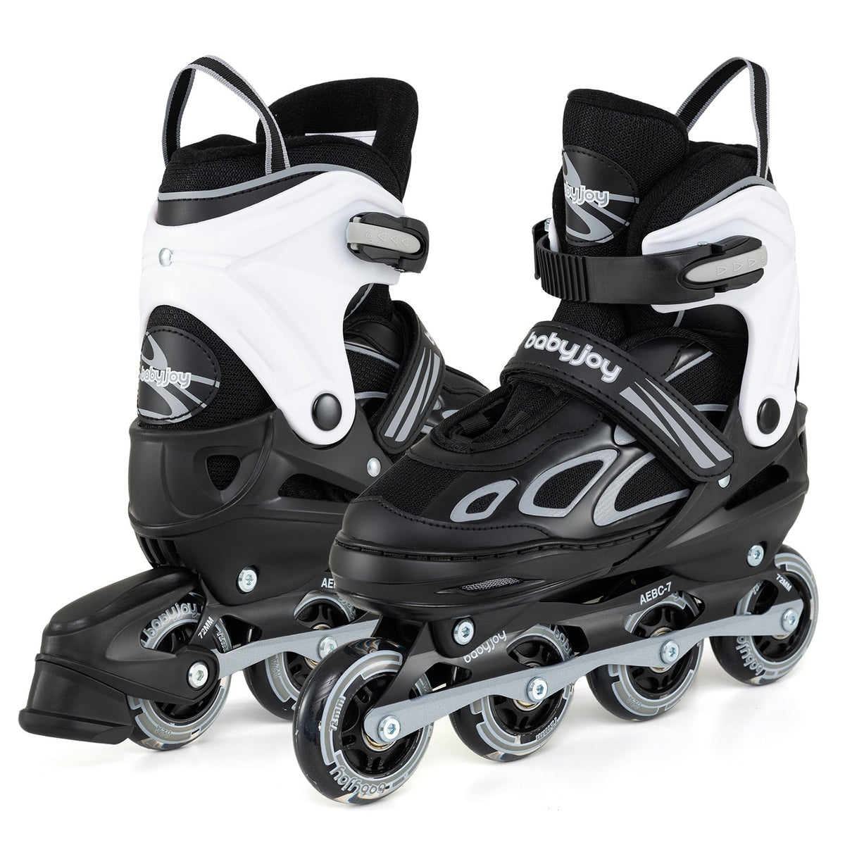 Adjustable Kids' Incline Skates 4 Sizes Adjustable Blade Roller-Black view 4