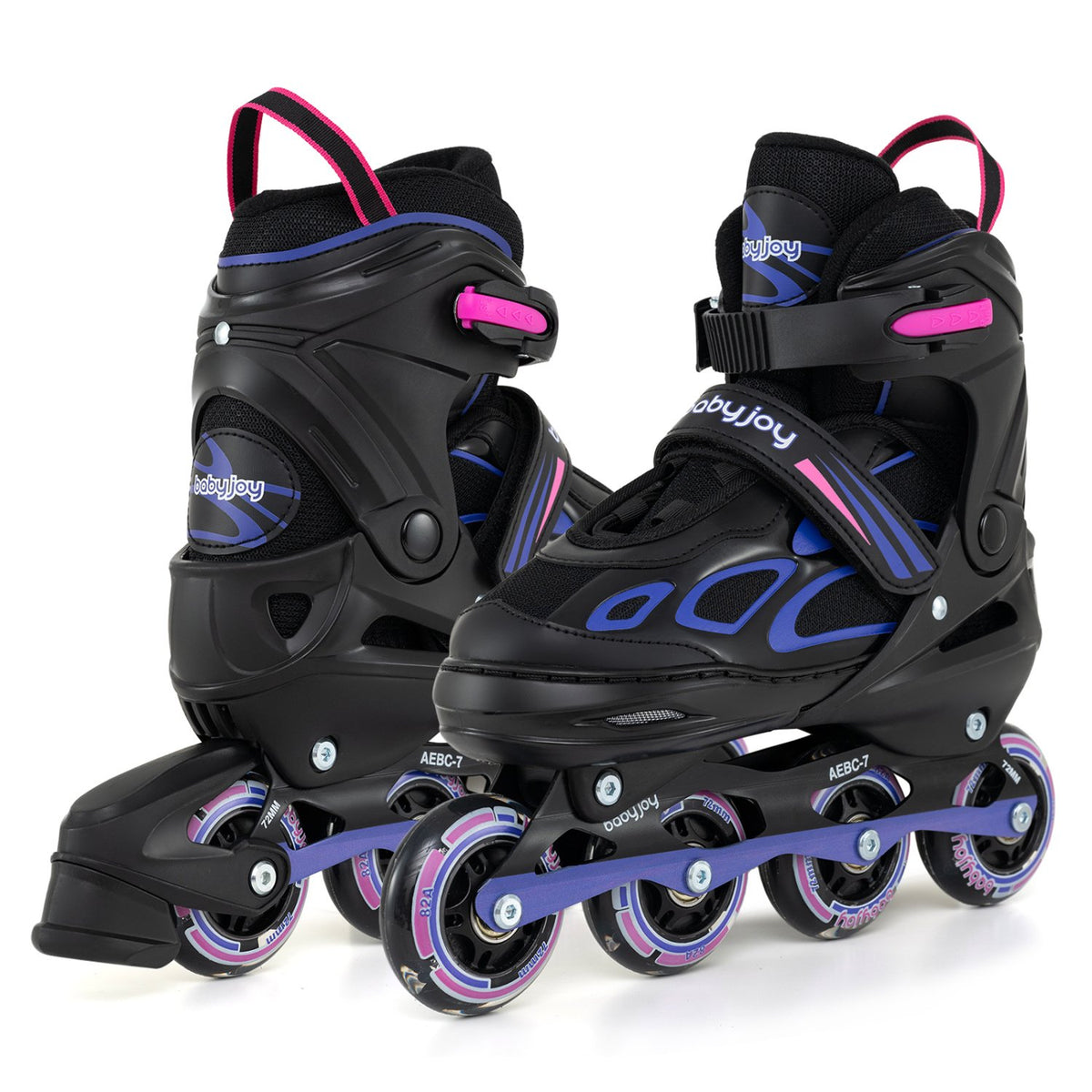 Adjustable Kids' Incline Skates 4 Sizes Adjustable Blade Roller-Purple view 4