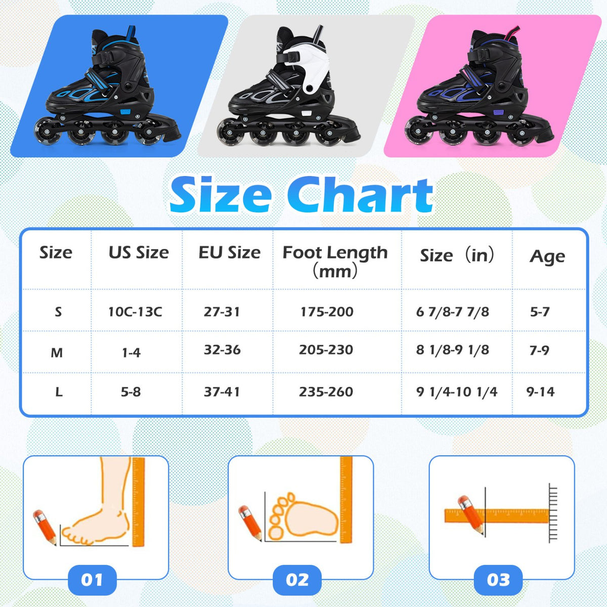 Adjustable Kids' Incline Skates 4 Sizes Adjustable Blade Roller-Purple view 5