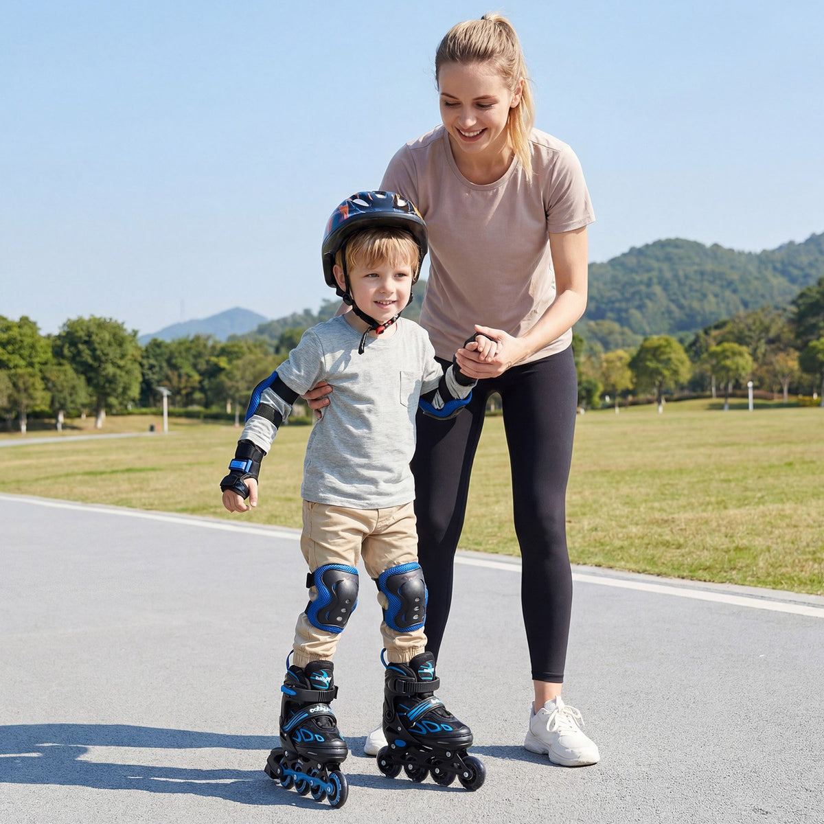 Adjustable Kids' Incline Skates for Boys Girls Ages 5-14-Blue view 2