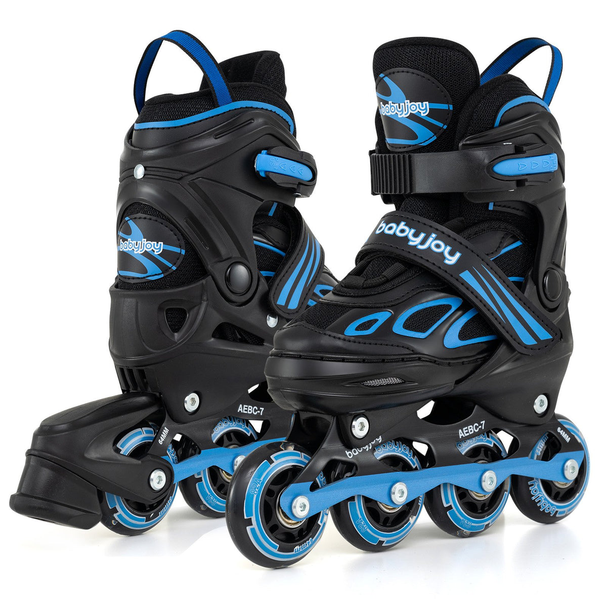 Adjustable Kids' Incline Skates for Boys Girls Ages 5-14-Blue view 4