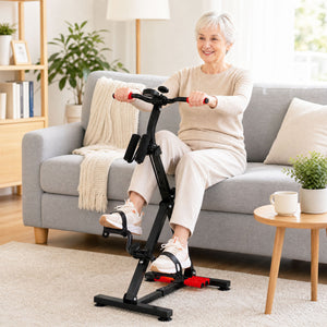 Adjustable LCD Pedal Exercise Bike with Massage-Red view 2