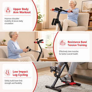 Adjustable LCD Pedal Exercise Bike with Massage-Red view 4