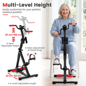 Adjustable LCD Pedal Exercise Bike with Massage-Red view 5