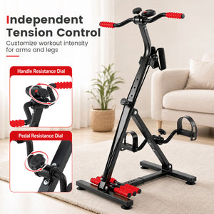 Adjustable LCD Pedal Exercise Bike with Massage-Red view 6