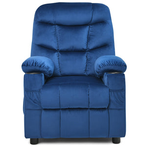 Kids Recliner Chair with Cup Holder and Footrest for Children-Light Blue view 4