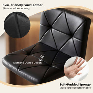 Adjustable Swivel Barstools Set of 2 with Back and Footrest-Black view 7