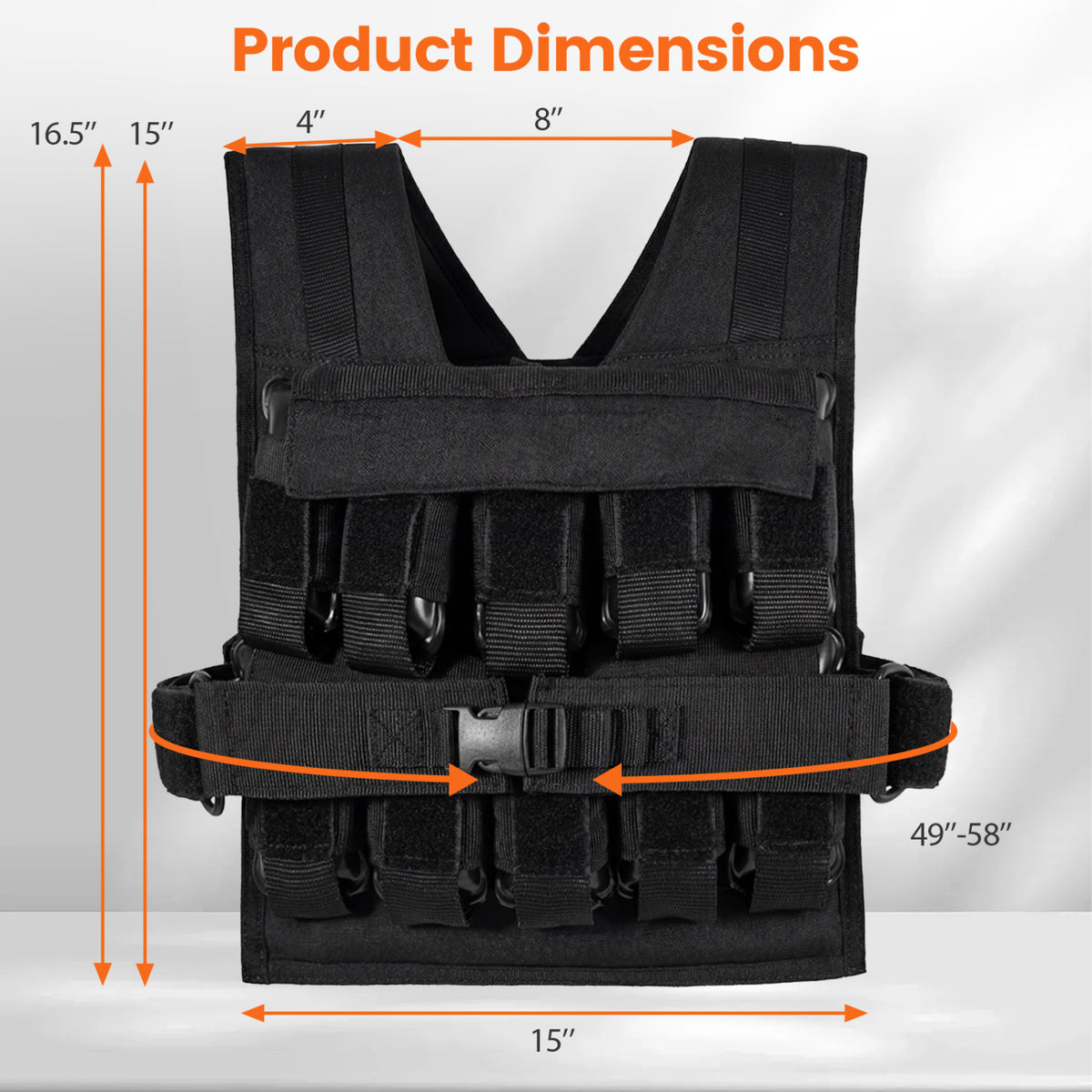 Adjustable Weighted Vest for Men and Women with Removable Iron Weights-44 lbs and L Size view 4