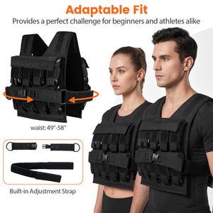 Adjustable Weighted Vest for Men and Women with Removable Iron Weights-44 lbs and L Size view 5
