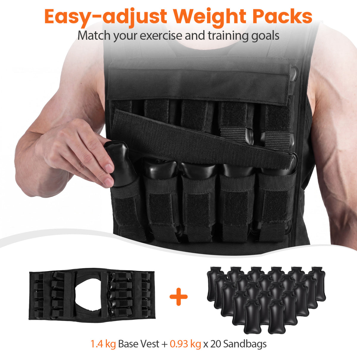 Adjustable Weighted Vest for Men and Women with Removable Iron Weights-44 lbs and L Size view 7