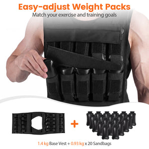 Adjustable Weighted Vest for Men and Women with Removable Iron Weights-44 lbs and L Size view 7