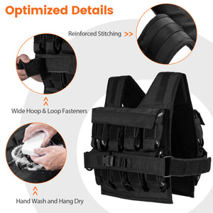 Adjustable Weighted Vest for Men and Women with Removable Iron Weights-44 lbs and L Size view 9