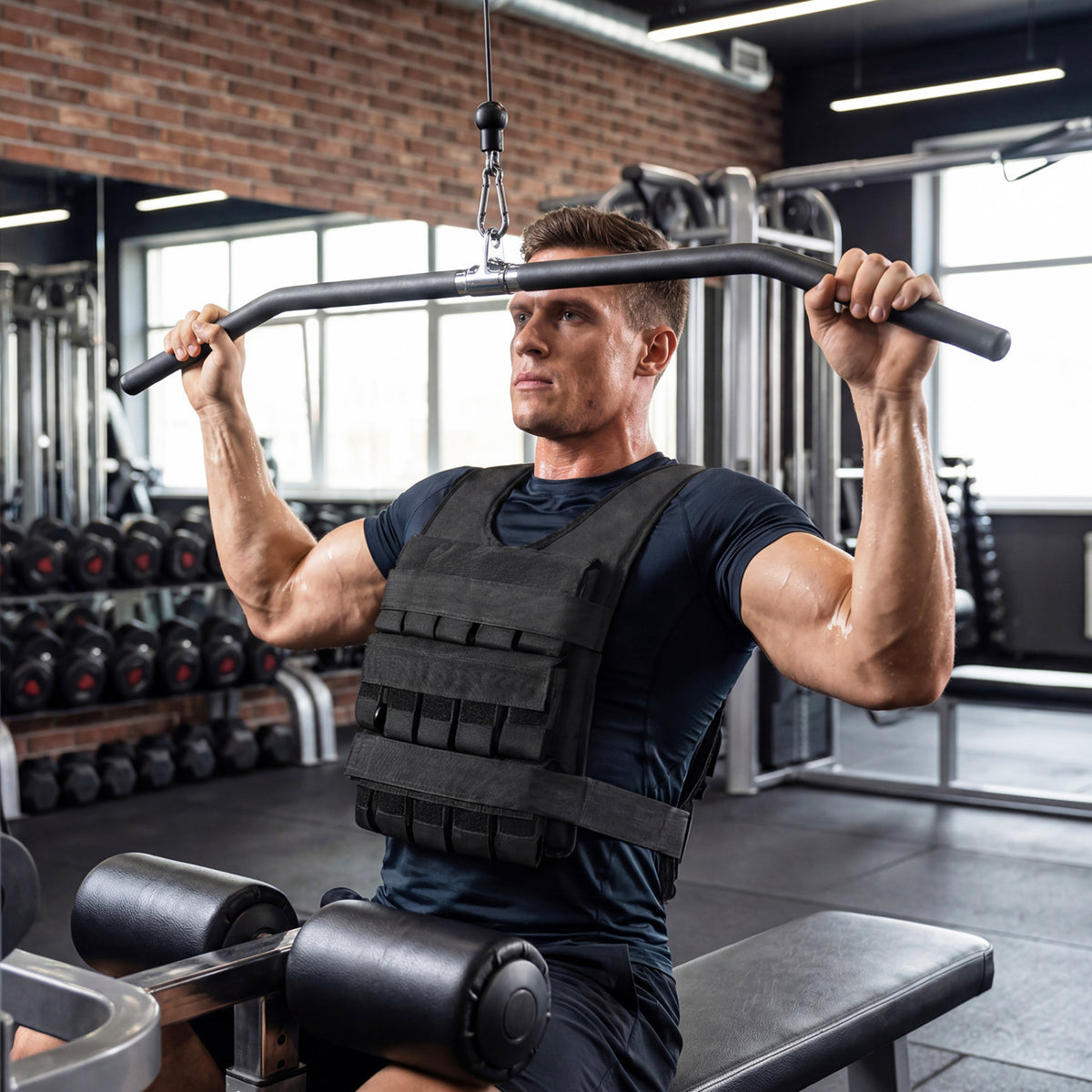 Adjustable Weighted Vest for Men and Women with Removable Iron Weights-66 lbs and M Size view 2