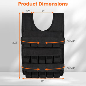 Adjustable Weighted Vest for Men and Women with Removable Iron Weights-66 lbs and M Size view 4