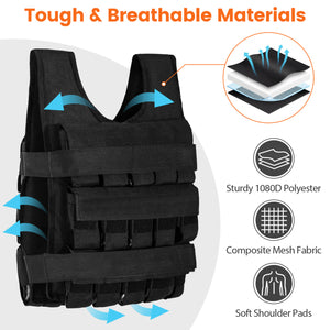 Adjustable Weighted Vest for Men and Women with Removable Iron Weights-66 lbs and M Size view 5