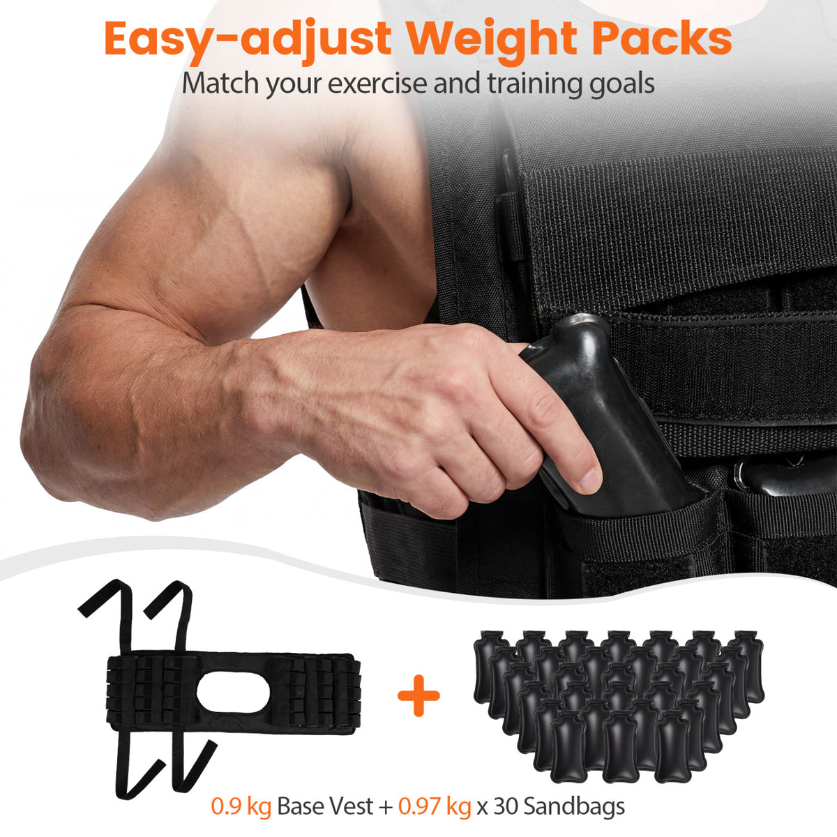 Adjustable Weighted Vest for Men and Women with Removable Iron Weights-66 lbs and M Size view 7