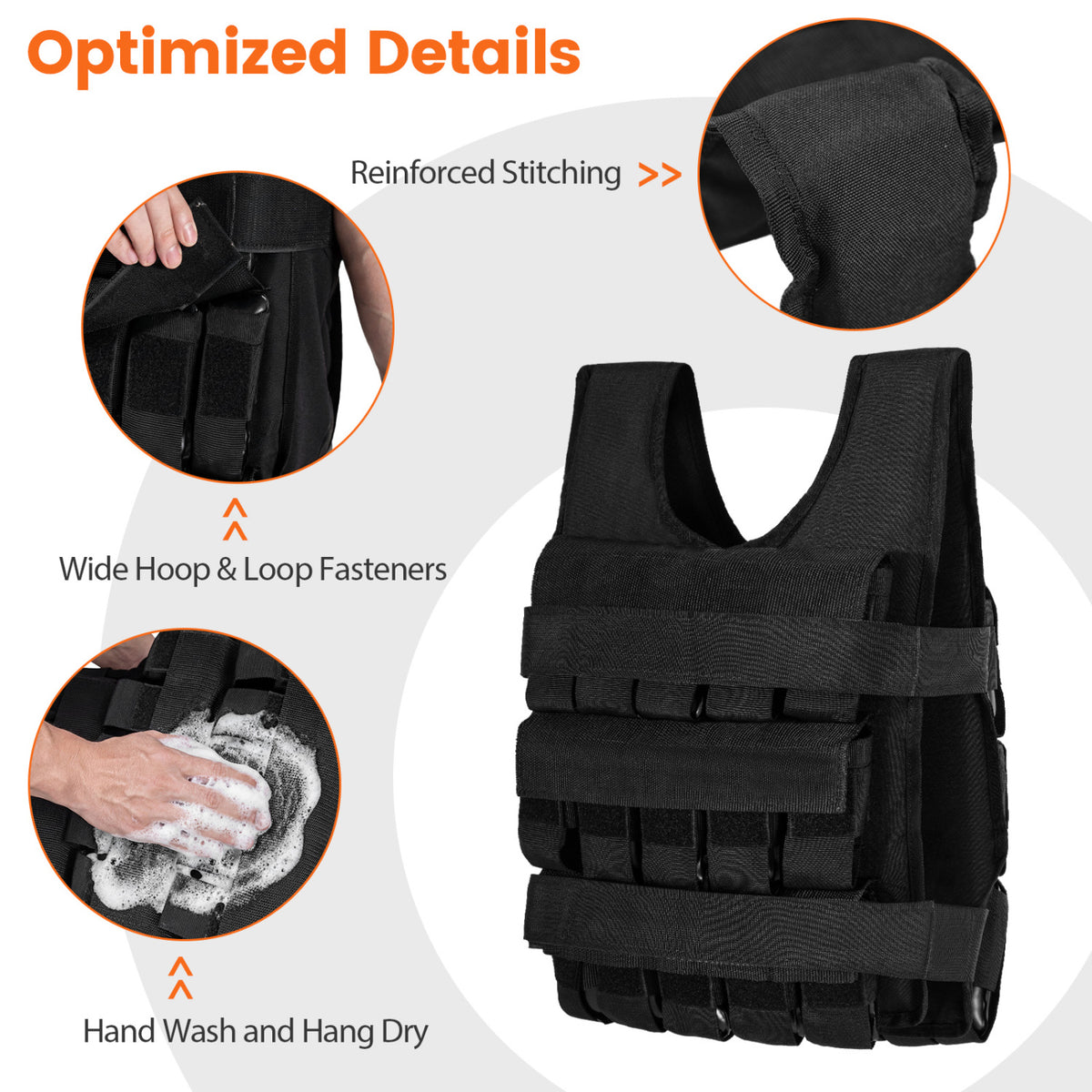 Adjustable Weighted Vest for Men and Women with Removable Iron Weights-66 lbs and M Size view 9