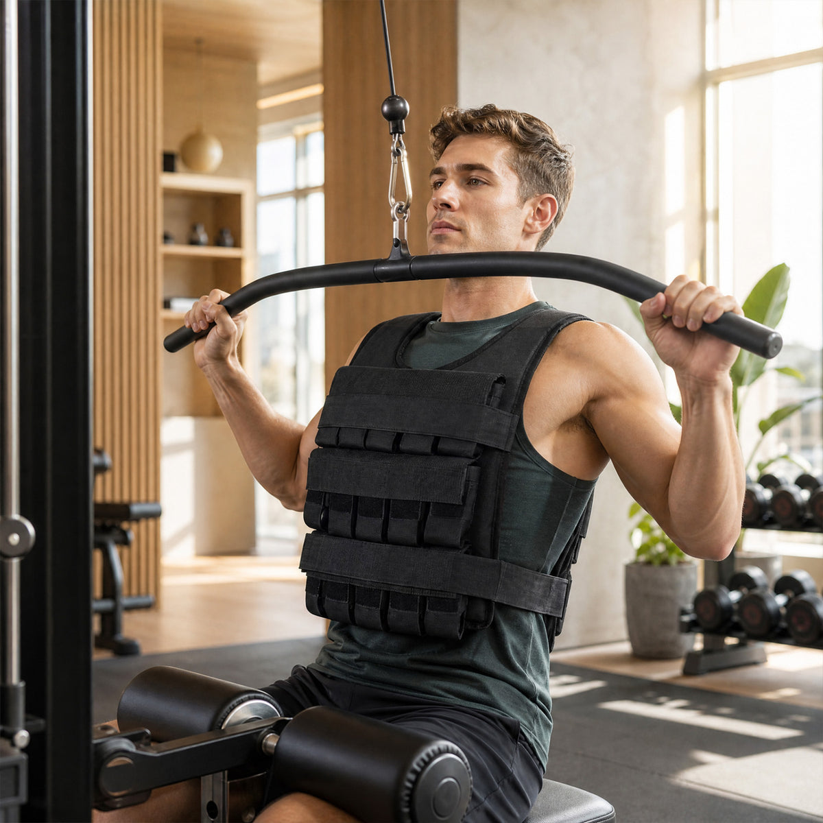 Adjustable Weighted Vest for Men and Women with Removable Iron Weights-44 lbs and S Size view 2