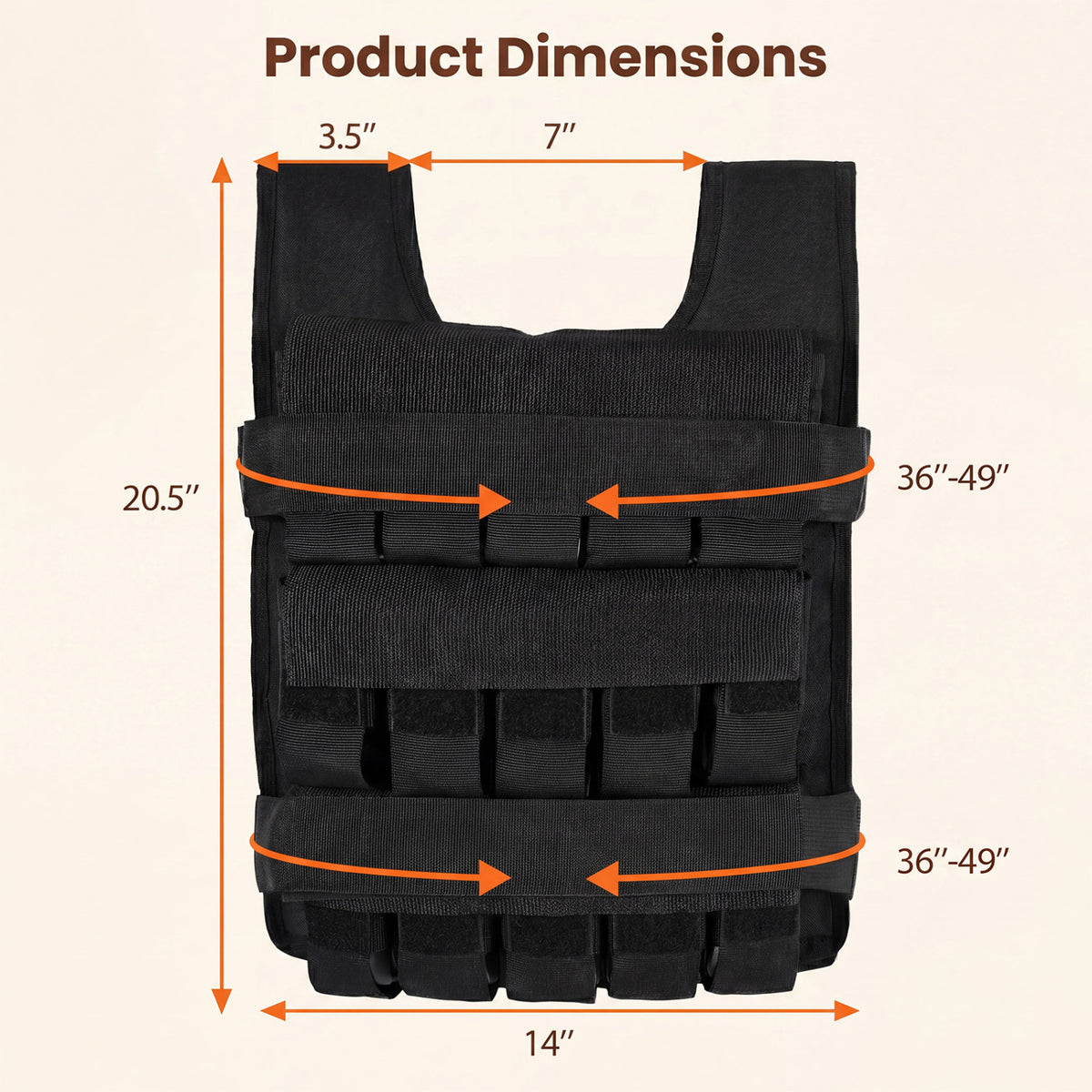 Adjustable Weighted Vest for Men and Women with Removable Iron Weights-44 lbs and S Size view 4