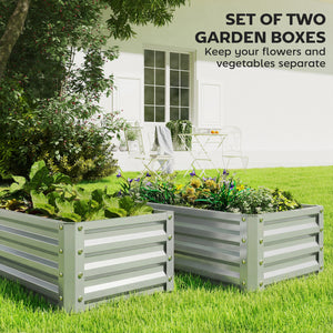 Galvanized Raised Garden Beds, Outdoor Planter Box, Set of 2, for Flowers, Herbs and Vegetables, Black – view 31