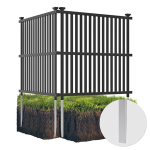 Air Conditioner Fence Panel with Metal Ground Stakes for Outside-Black view 6