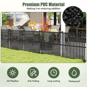 Air Conditioner Fence Panel with Metal Ground Stakes for Outside-Black view 8