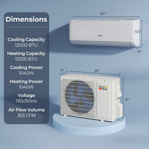 Airtural Series 12000 BTU 115V 22 SEER2 WiFi Enabled Mini Split Heat Pump view 3