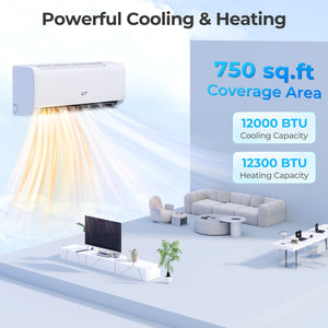 Airtural Series 12000 BTU 115V 22 SEER2 WiFi Enabled Mini Split Heat Pump view 7