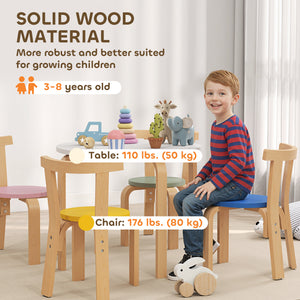 Qaba Wooden Kids Table and Chairs Set, Toddler Table and Chairs Set for 3-8 Years