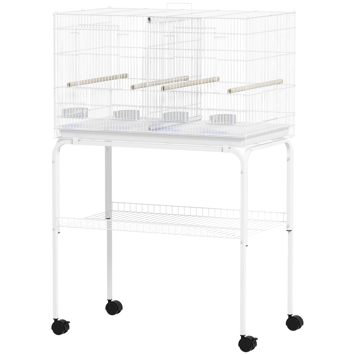 18" H Bird Cage, Large Parakeet Cage for Budgie, Lovebird, Canary, Finches with Divider, Black – view 15