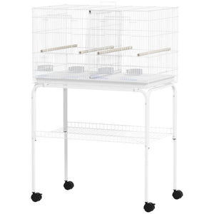 18" H Bird Cage, Large Parakeet Cage for Budgie, Lovebird, Canary, Finches with Divider, Black – view 15