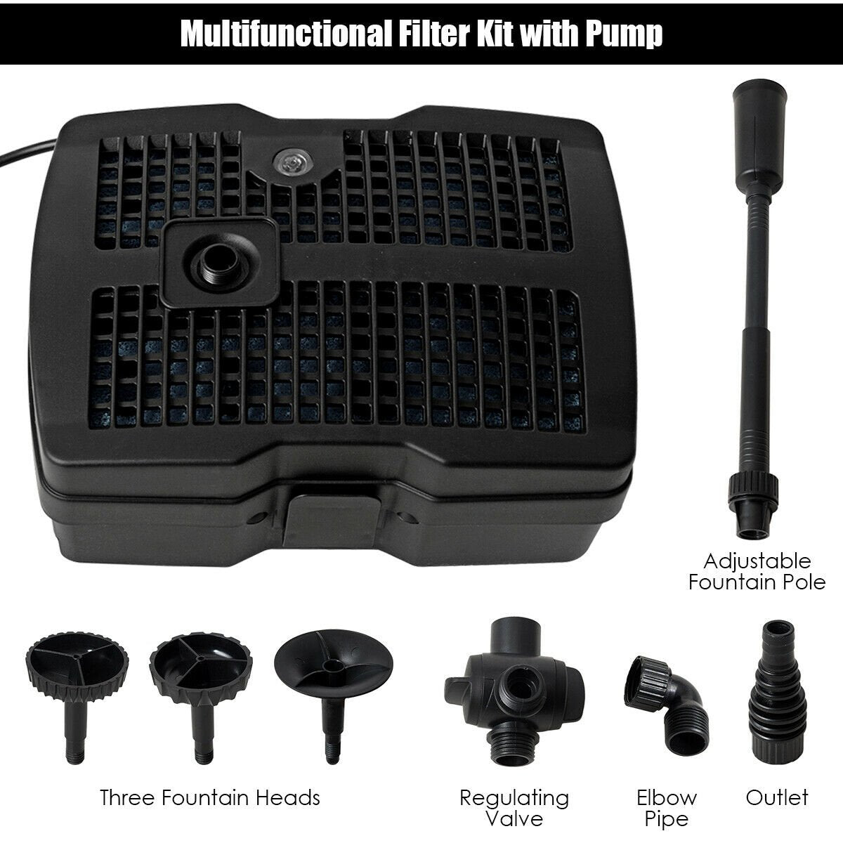 All-in-One 660 GPH Pond Filter Pump with Sterilizer and Fountain Jet view 8