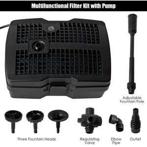 All-in-One 660 GPH Pond Filter Pump with Sterilizer and Fountain Jet view 8