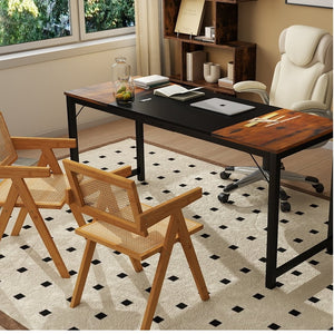 All-in-One Home Office Furniture Bundle – Ergonomic Chair, Spacious Desk, Multi-Drawer Cart, Bookshelf & Accent Chairs view 2