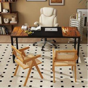 All-in-One Home Office Furniture Bundle – Ergonomic Chair, Spacious Desk, Multi-Drawer Cart, Bookshelf & Accent Chairs view 3