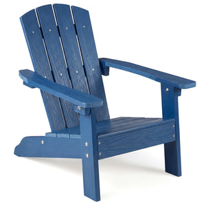 All-Weather HIPS Kid's Adirondack Chair with with High Backrest and Armrests-Blue