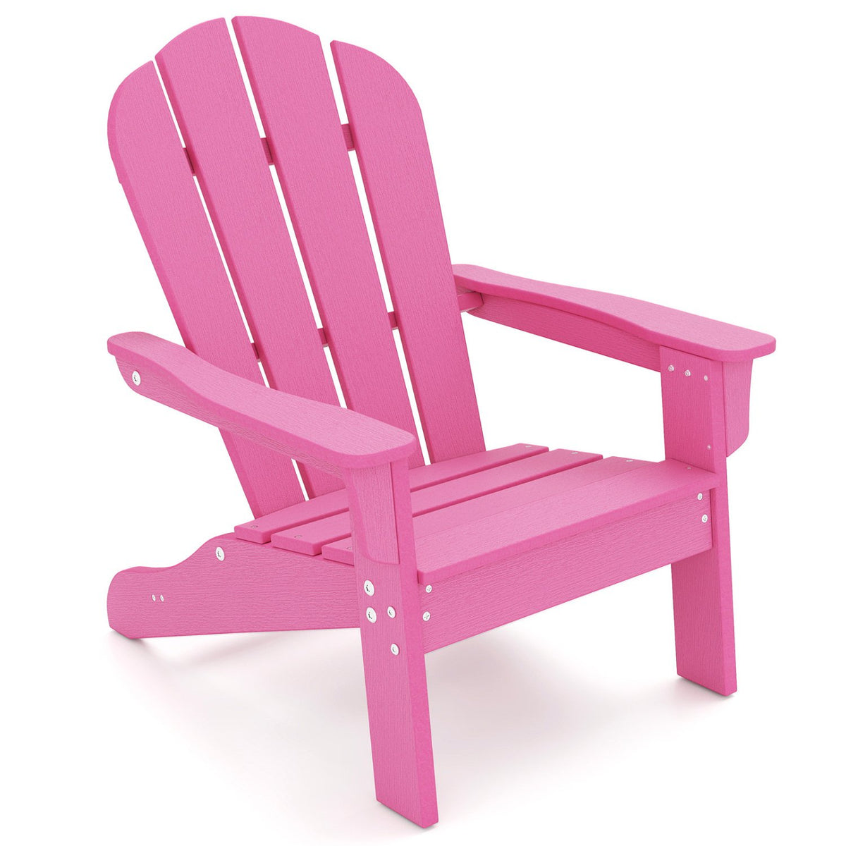All-Weather HIPS Kid's Adirondack Chair with with High Backrest and Armrests-Pink