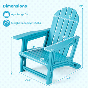 All-Weather Outdoor Kids Patio Seating with Ergonomic Design-Turquoise view 3