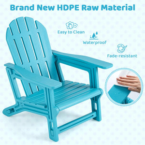 All-Weather Outdoor Kids Patio Seating with Ergonomic Design-Turquoise view 5