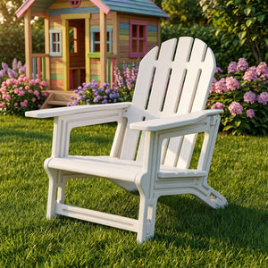 All-Weather Outdoor Kids Patio Seating with Ergonomic Design-White view 2