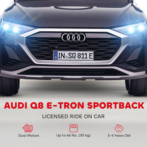 Qaba 12V Battery Powered Kids Electric Car, Audi Q8 etron Sportback Licensed Ride on Car w/ Remote Control