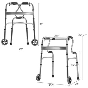 Aluminum Heavy-Duty Folding Wheeled Stand-Assist Walker-Gray view 4