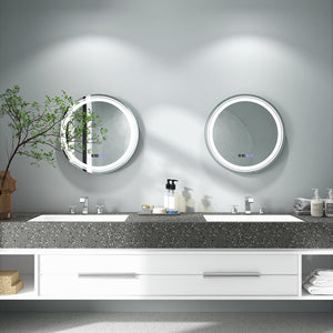 Anti-Fog Round Led Bathroom Mirror with 3 Color LED Lights-S view 5