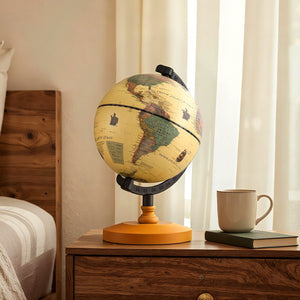 Antique Globe Dia 5.5 Inch Mini Rotating World Globe with Wooden Base-Brozen view 3